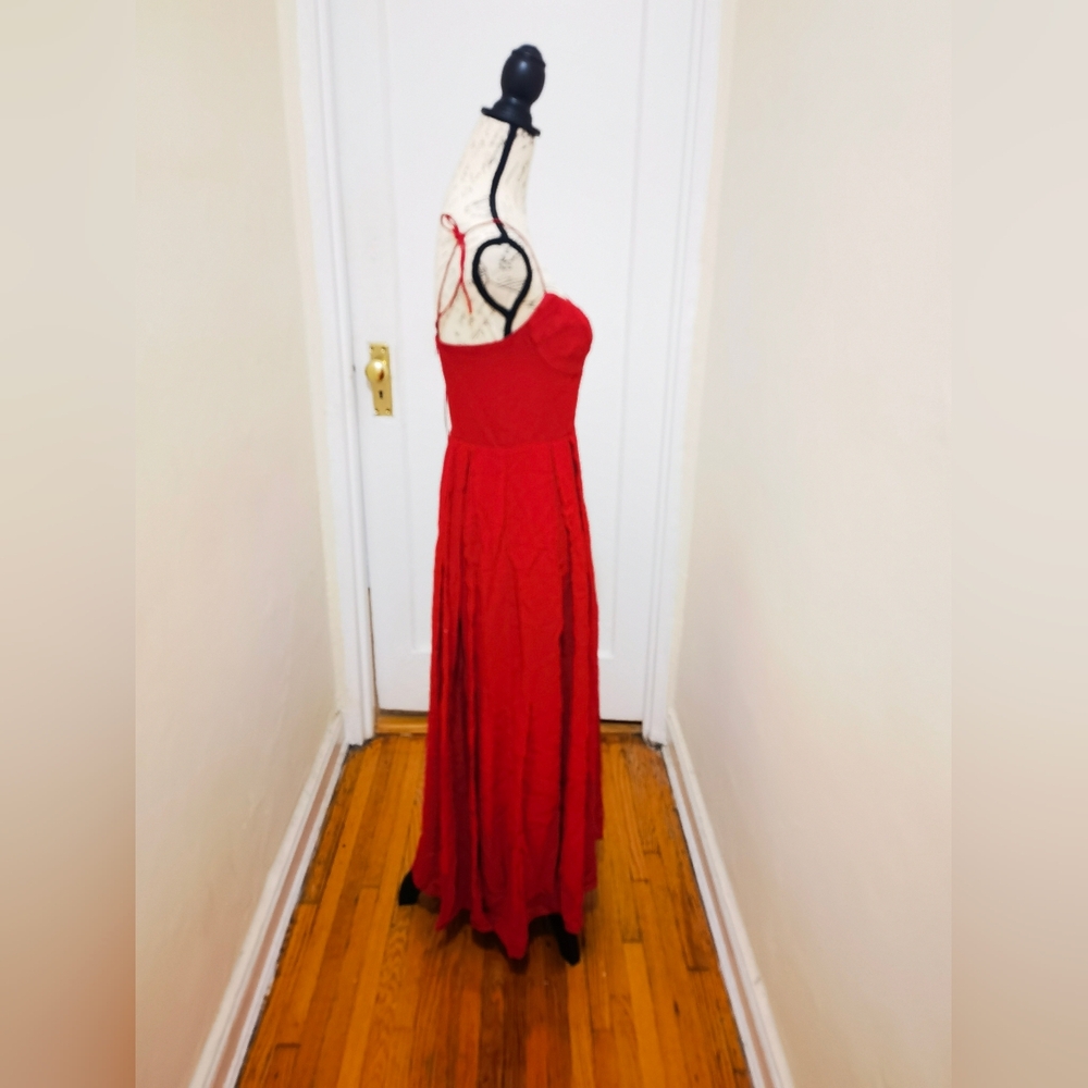 NWT REFORMATION Jaelyn Dress Red - Picture 4 of 8